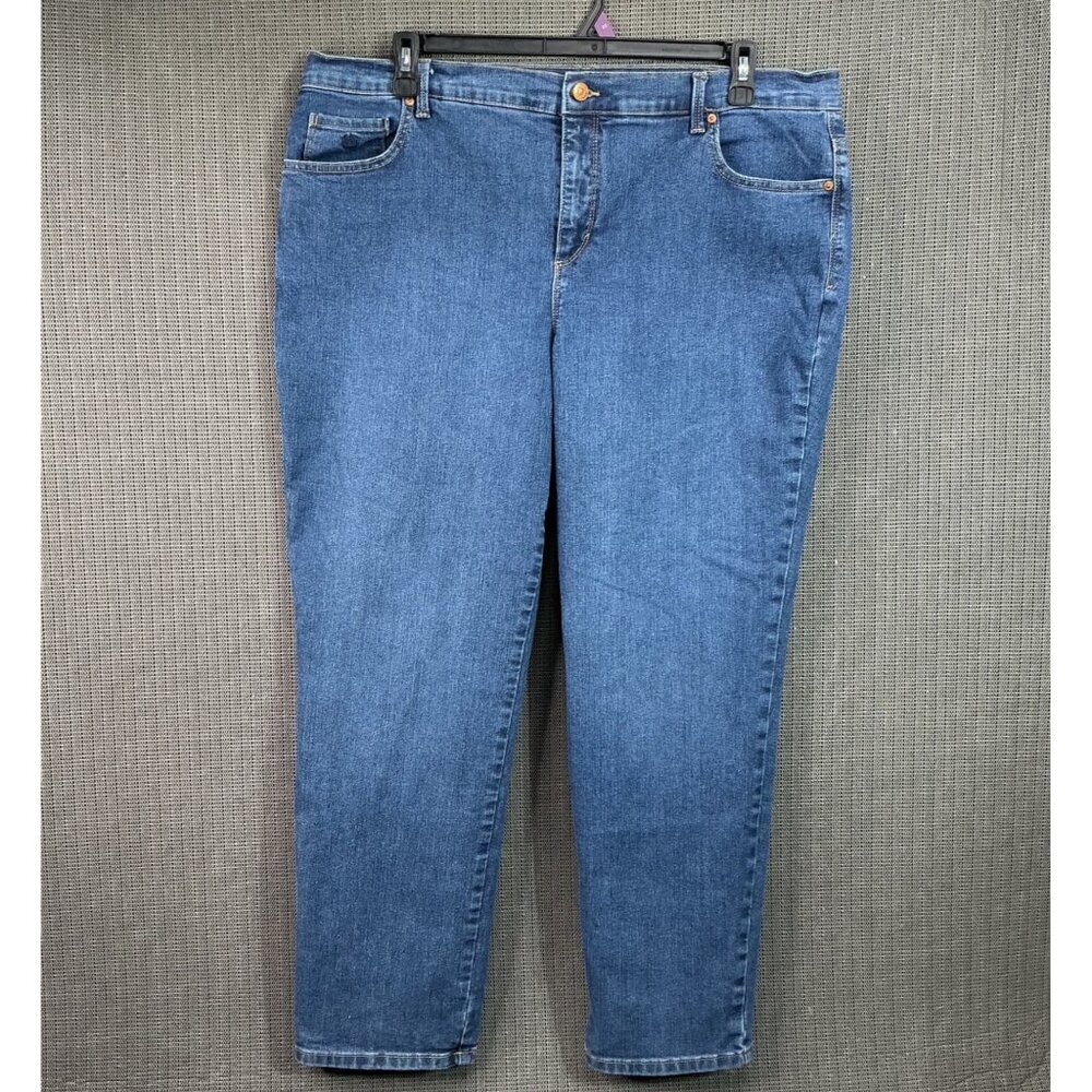 Gloria Vanderbilt Amanda Womens Size 18W Blue Mid-Rise Classic Fit Denim Jeans